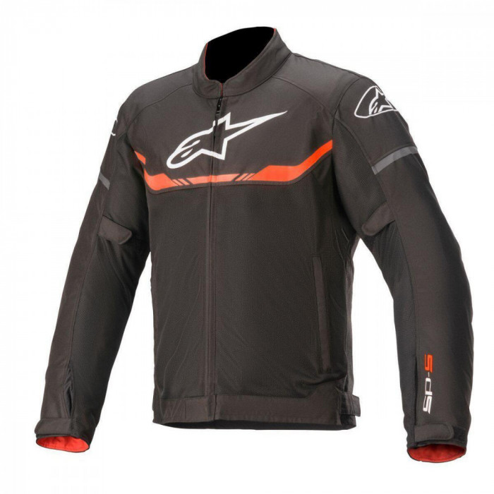 Geaca Moto Alpinestars T-SPS Air Jacket, Negru/Rosu Fluorescent, Large