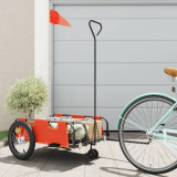 VidaXL Remorcă de bicicletă, portocaliu, textil oxford și fier