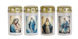 Candela funerara Grave cu motiv Maria, 25 h, 100 g, 11,5 cm