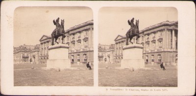 ST30N Versailles, le Chateau, Statue de Louis XIV, stereoscopic photo foto