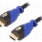 Cablu HDMI - HDMI, din ambele par&amp;#355;i, HDMI mufa, 5m, negru-albastru, Goobay - 72320