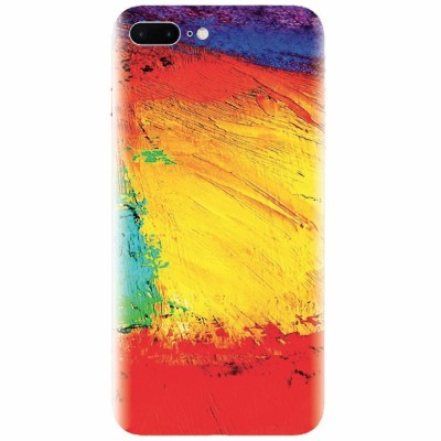 Husa silicon pentru Apple Iphone 8 Plus, Colorful Dry Paint Strokes Texture foto