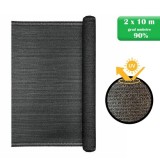 Plasa de umbrire HDPE 150 g/mp, 90% umbrire, antracit, 2x10 m