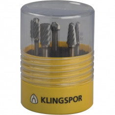 Klingspor - HF 100 Inox - Set 5 freze carburi metalice, 6 mm, forma mixta foto