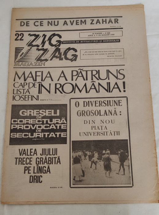 ZIG ZAG Magazin (7-13 august 1990) Anul 1, nr. 22
