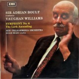 Sir Adrian Boult conducts Vaughan Williams &lrm;&ndash; Symphony No. 6 / The Lark Ascending NM / NM vinil LP disc His Master's Voive 1967 UK