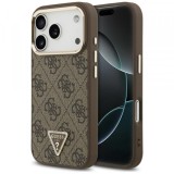 Husa MagSafe pentru Apple iPhone 18 Pro Max / 17 Pro Max, Guess, 4G Triangle Logo, Maro