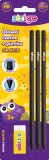 Blister 3 creioane HB Strigo Diamant + guma de sters