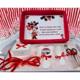 Cumpara ieftin Tavita Mot/Turta, Buretata din Catifea cu 6 Piese - Rosie - TPT525