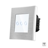 Cumpara ieftin Intrerupator Triplu Wi-Fi cu Touch din Sticla si Rama de Aluminiu LUXION SmartElectro IntelligentHouse