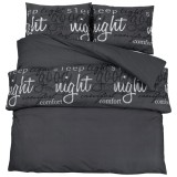 Cumpara ieftin Set cu husa de pilota, negru, 135x200 cm, bumbac