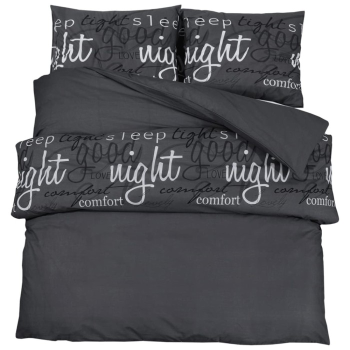 Set cu husa de pilota, negru, 260x240 cm, bumbac