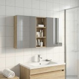 vidaXL Set dulap baie cu raft 3 pcs 130 x 14,5 x 70 cm Lemn compozit 3403762