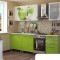 Bucatarie Famp Mar, 180x60x200 cm, Alb + Verde