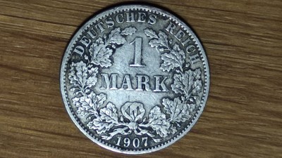 Germania - moneda de colectie - 1 mark 1907 A argint 0.900 - stare excelenta ! foto