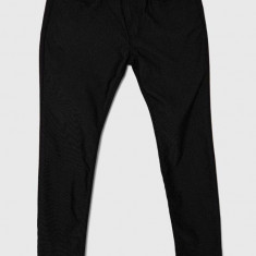 Emporio Armani pantaloni barbati, culoarea negru, mulata