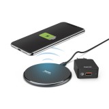 Incarcator wireless Hama QI-FC10, Quick Charge 3.0, Negru