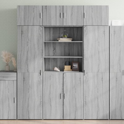 vidaXL Dulap &amp;icirc;nalt, gri sonoma, 80x42,5x185 cm, lemn prelucrat 3281383 foto