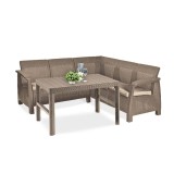 Cumpara ieftin Canapea de colț mică Corfu relax cu masă Lyon cappuccino