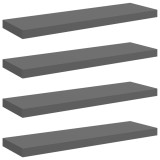 Cumpara ieftin Rafturi de perete, 4 buc., gri extralucios, 80x23,5x3,8 cm, MDF