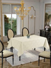 Fa?a de masa Valentini Bianco 160x320cm, Model Golden Laurel Crem foto