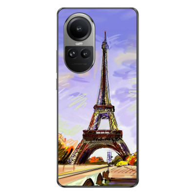 Husa compatibila cu Oppo Reno10 5G Silicon Gel Tpu Model Desen Turnul Eiffel foto