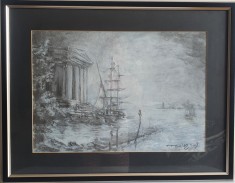 PICTURA,TABLOU superb, &amp;quot;Inceputul furtunii&amp;quot;, PICTOR spaniol necunoscut, inramat foto