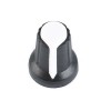 Buton Potentiometru 15x17mm Negru-Alb Ax 6mm Plastic