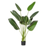 HOMCOM Bananier Artificial 160 cm cu Ghiveci și 10 Frunze Realiste, Plantă Artificială Tropicală pentru Decorațiuni Interioare și Exterioare, Verde |