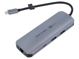 Hub USB USB 3.0 PnP gri - 9 porturi - negru