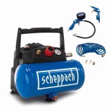Compressor fara ulei HC06 Scheppach 5906153901, 1200 W, 6 L, 8 bari