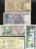 Set 5 bancnote de prin lume adunate (cele din imagini) #433, Europa