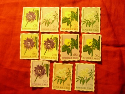 Serie Haiti 1965 - Flori , 11 valori foto