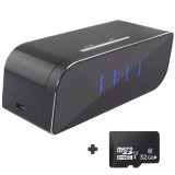 Mini camera Spy REVOSE&trade;, WI-FI, IP, Ascunsa in Ceas Desteptator, Microfon, Infrarosu, 1080P, Activare la Miscare, Card Micro SD 32GB Inclus