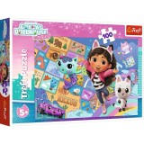 PUZZLE TREFL 100 GABBYS DOLLHOUSE PRIETENIA IN CASA PISICILOR LUI GABBY