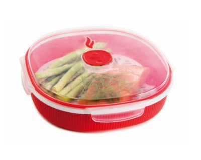 Steamer , recipient pentru gatit la abur la cuptorul cu microunde , 2 Litri / 23 foto