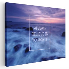 Tablou mesaj motivational despre incredere 1479 Tablou canvas pe panza CU RAMA 20x30 cm
