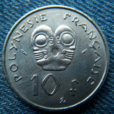 2i - 10 Francs 1975 Polinezia Franceza / Polynesie Francaise/ an unic de batere foto