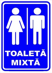 Semn de toaleta mixta foto