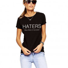 Tricou dama negru - HATERS - S