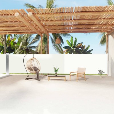 vidaXL Copertină laterală retractabilă, crem, 160x1200 cm 318067 foto