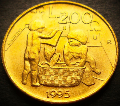 Moneda 200 LIRE - SAN MARINO, anul 1995 * cod 4883 = UNC foto