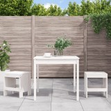 Set bistro de grădină, 3 piese, alb, lemn masiv de pin