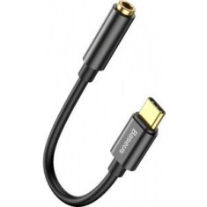 Cablu Adaptor Baseus, USB Type-C(T) to Jack 3.5mm(M), lungime 10.5 cm, negru