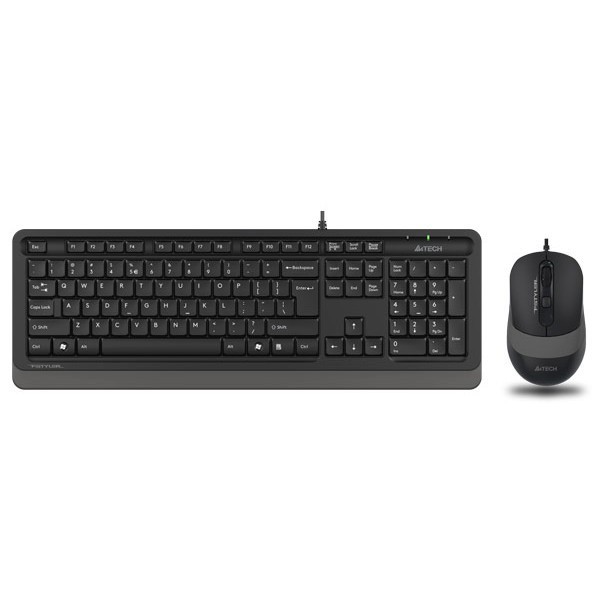 Kit TASTATURA si Mouse A4TECH, &amp;quot;Fstyler FM10+FK10&amp;quot;, wired, 104 taste format standard, mouse 1600dpi, 4/1 butoane, negru &amp;amp; gri, &amp;quot;F10
