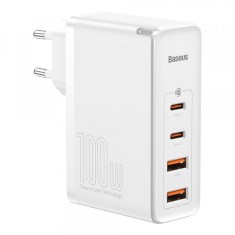 Incarcator Retea Baseus GaN2 Pro, 100W, 3A, 2 x USB-A - 2 x USB-C, Alb CCGAN2P-L02