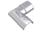 Conector unghiular argintiu 33mm x 18mm