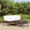 Set mobilier relaxare gradina cu perne 3 piese maro poliratan GartenMobel Dekor