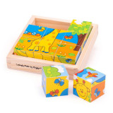 Cumpara ieftin Puzzle cubic - safari, BigJigs Toys