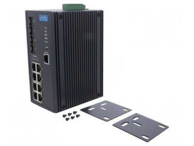 Switch Ethernet Administrabil 12 Porturi 12-48VDC IP40 foto